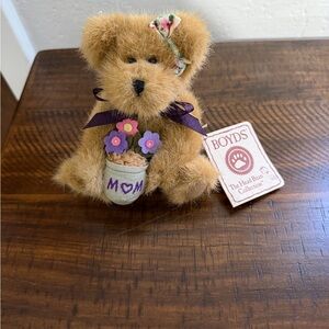 Boyds Plush Mom Teddy Bear with Flowers